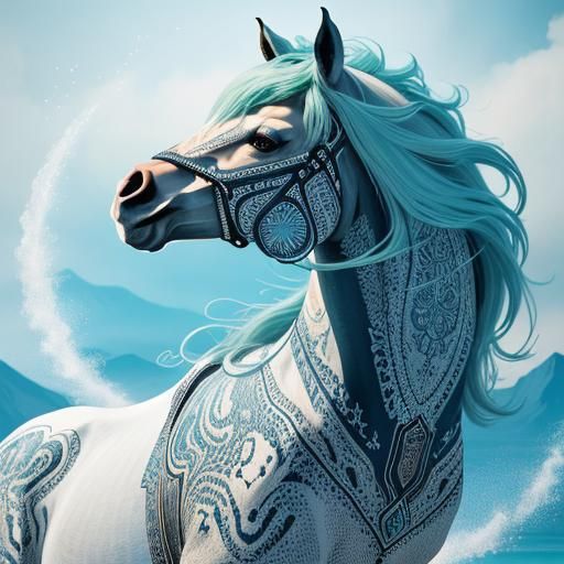 In this extraordinary surrealist masterpiece, a regal stalli...