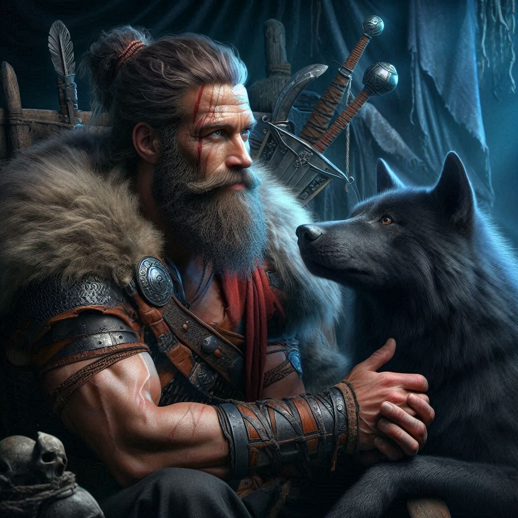 Fusion entre un viking et son loup