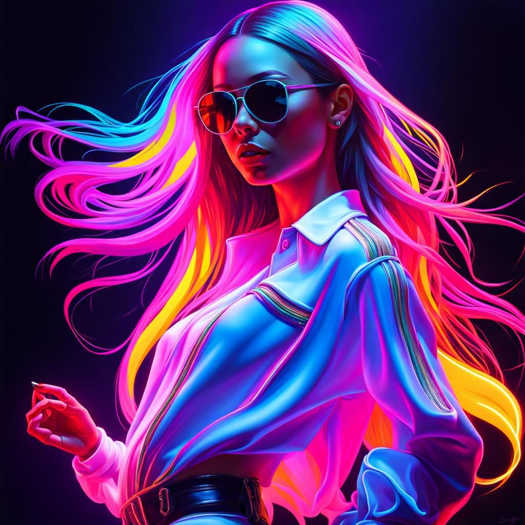 Neon Girl - AI Generated Artwork - NightCafe Creator