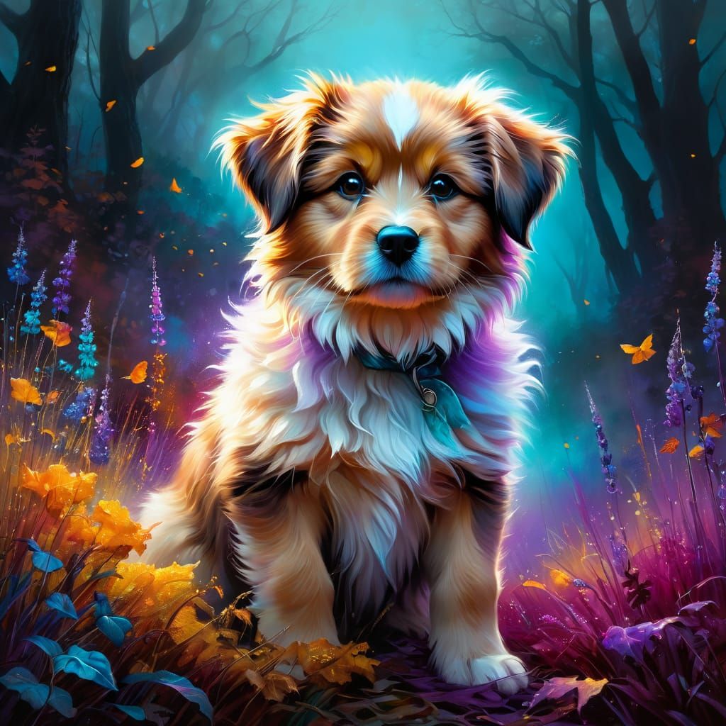 Portrait of a fluffy cute Puppy