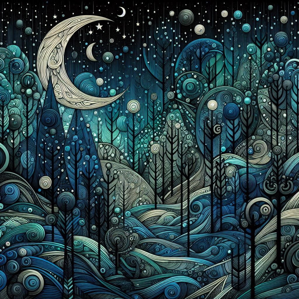 midnight forest blue green