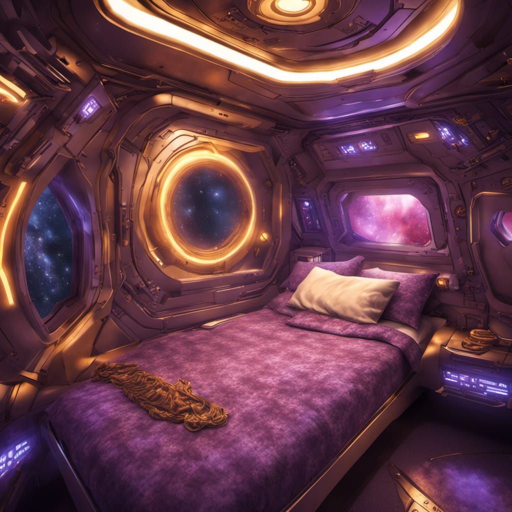 My dream starship quarters~  by @IndiCat