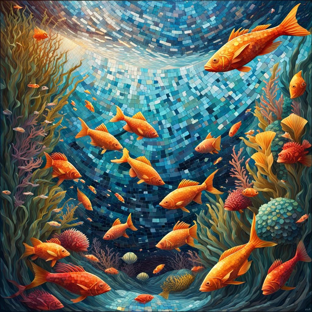 Half fish half mosaic🐠😂  by @Tomssz