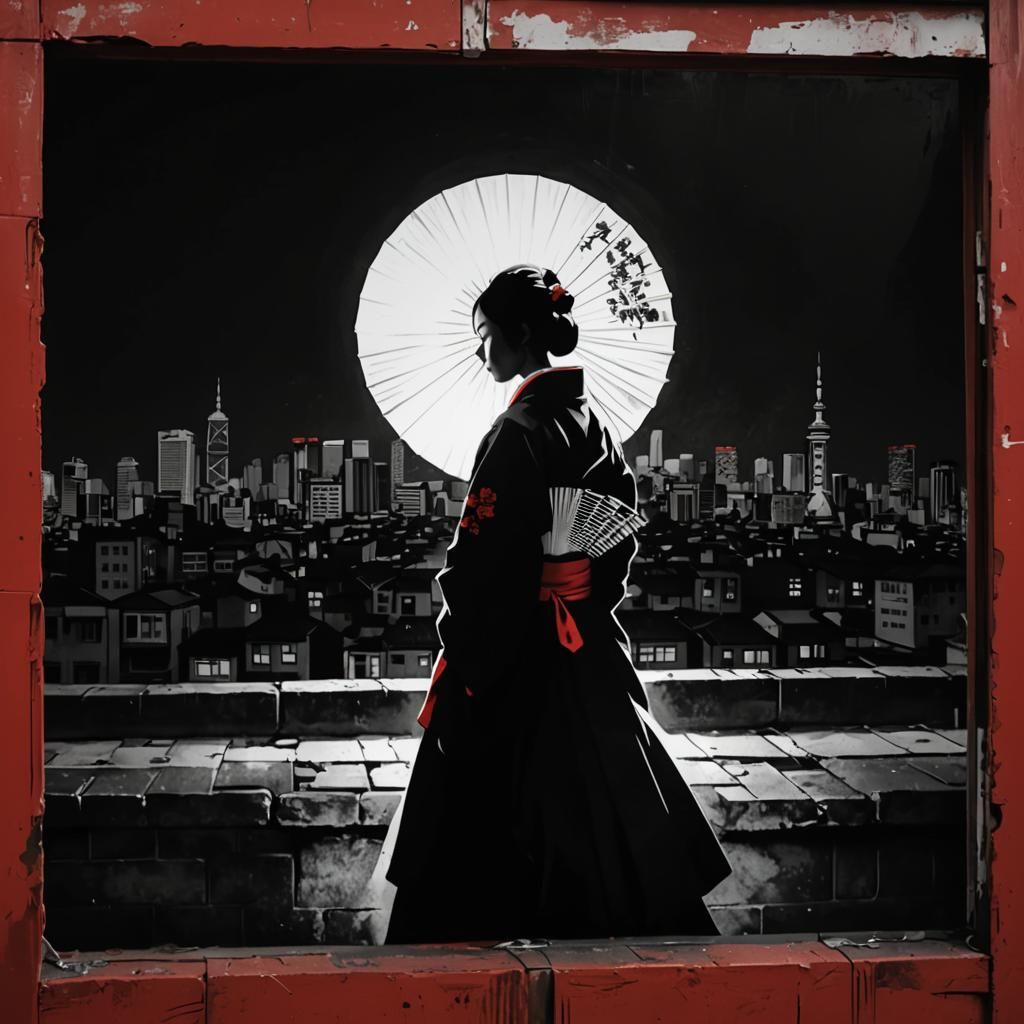 Red Black and White I