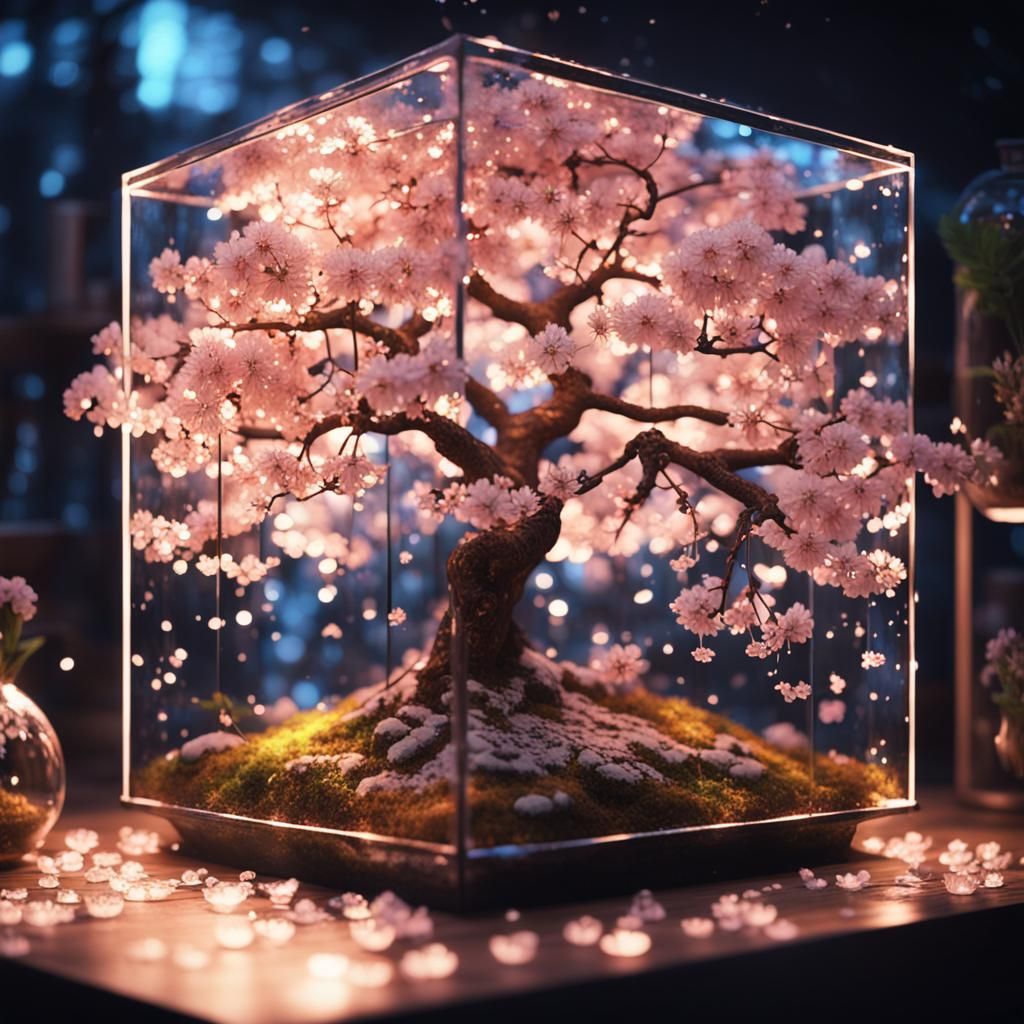 Sakura Tree in a cube