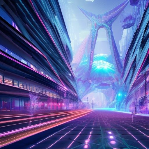 Futuristic crystal city