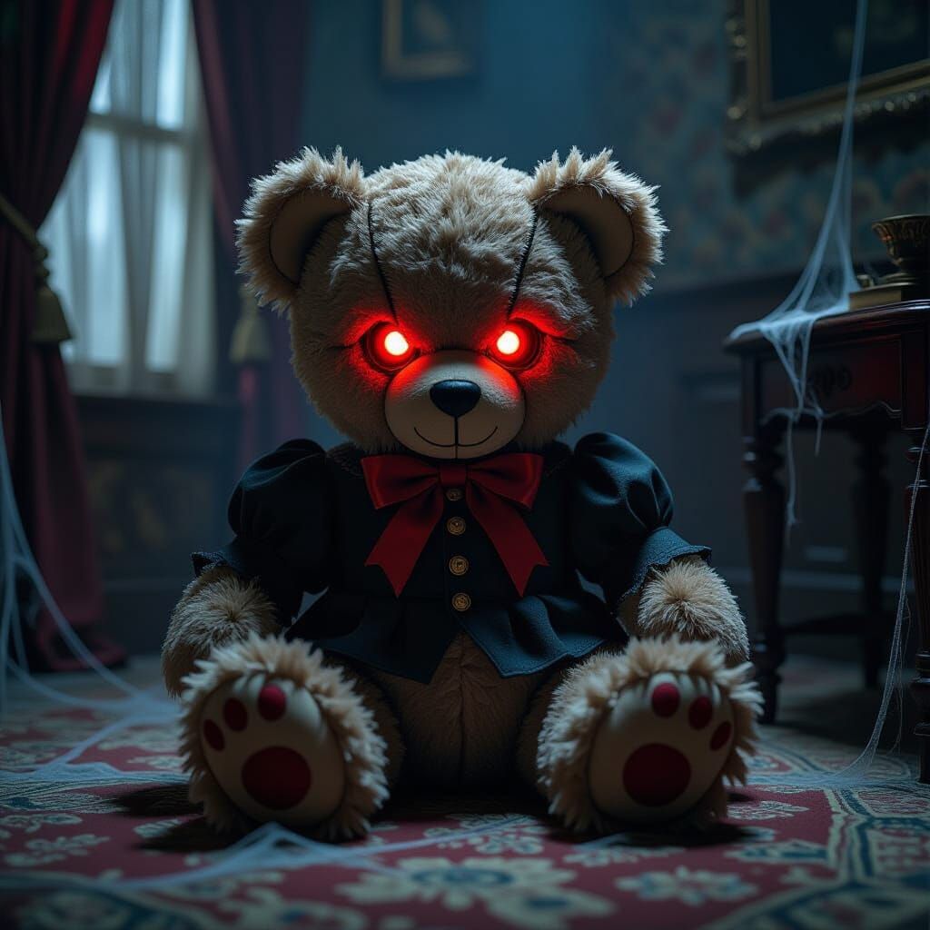Demonic Teddy Bear  by @MrMachineElf