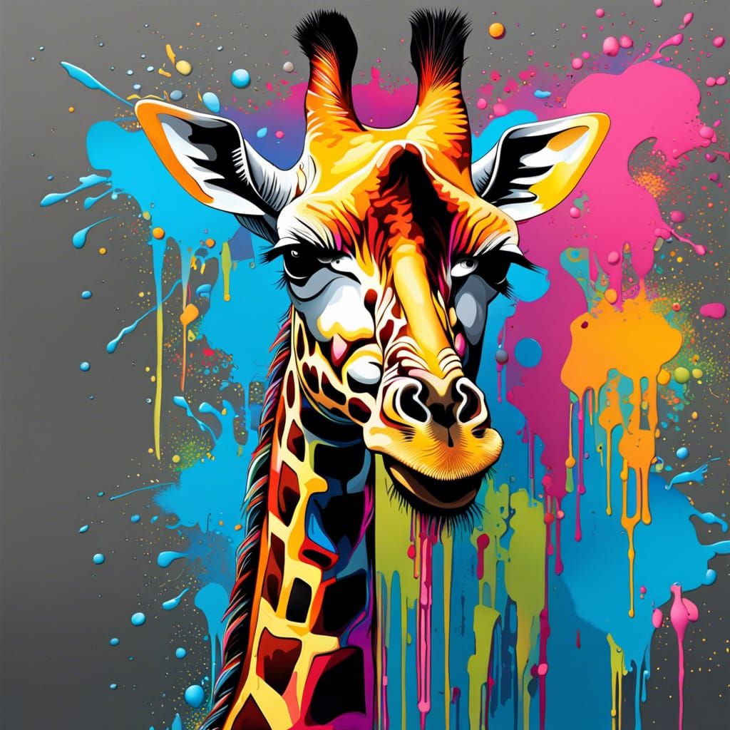 Giraffe Splash Art - AI Generated Artwork - NightCafe Creator