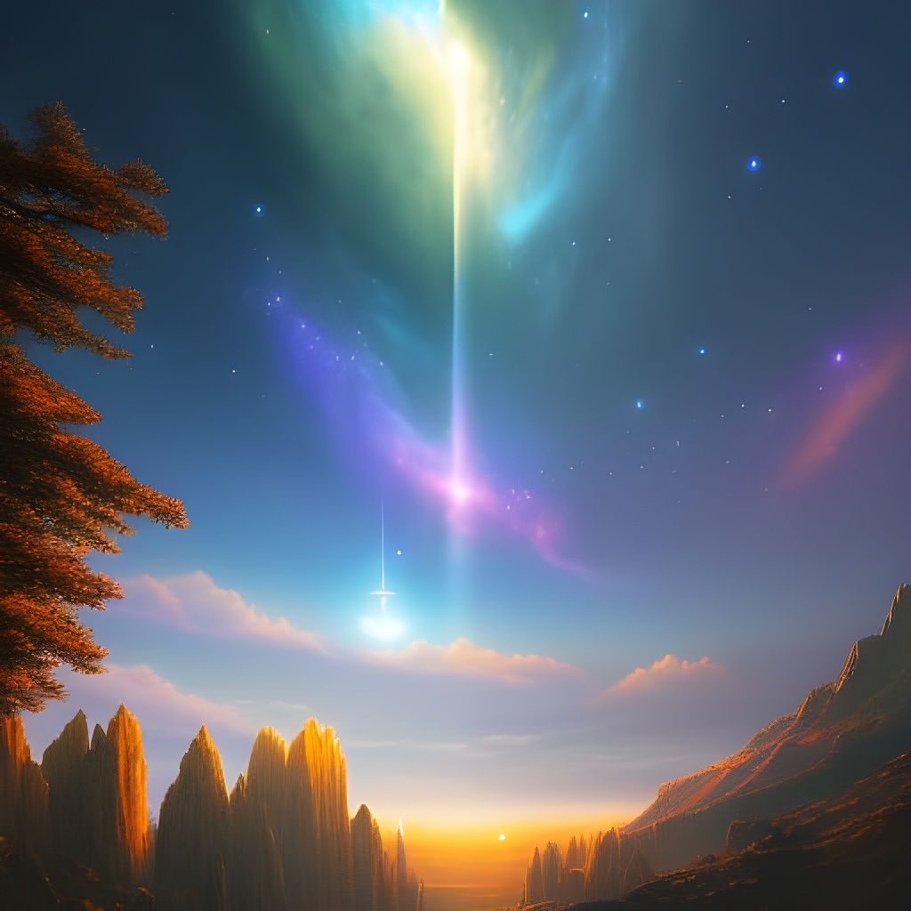 Sunset in a Galaxy Sky - AI Generated Artwork - NightCafe Creator