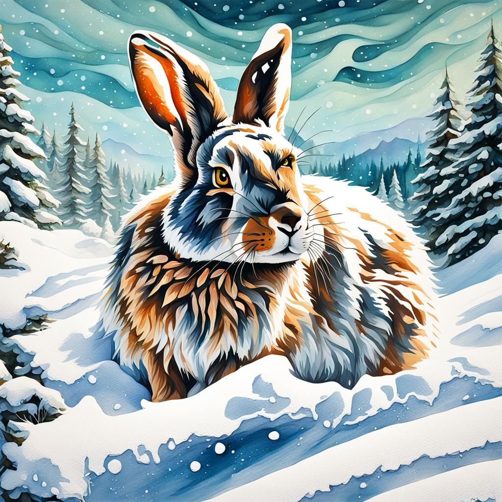 bunny in the snow