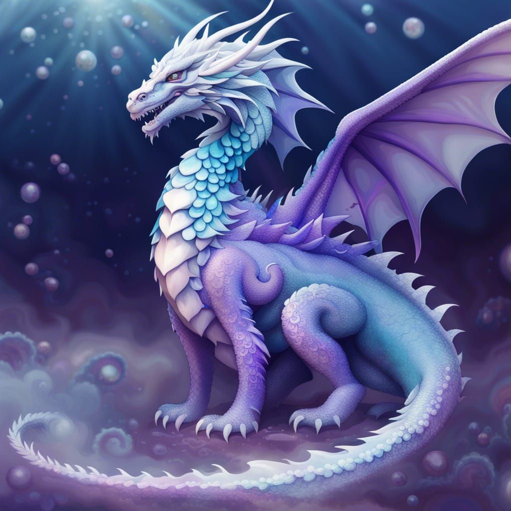 Beautiful misty pearlescent purple dragon with pearlescent white ...