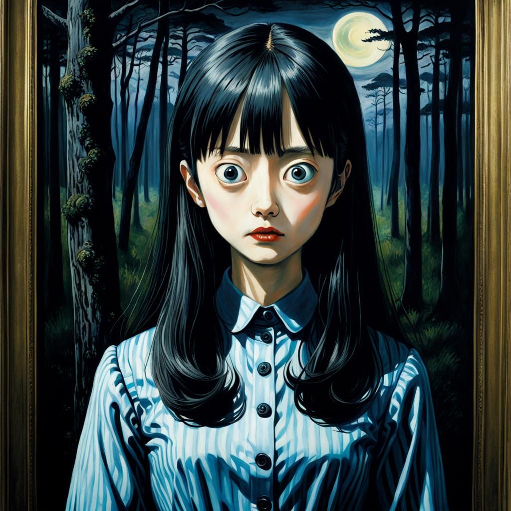 Junji Ito, Edvard Munch, Hayao Miyazaki, Tim Burton - AI Generated ...