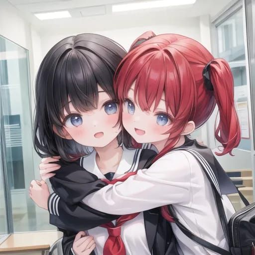 Moon hugging friends