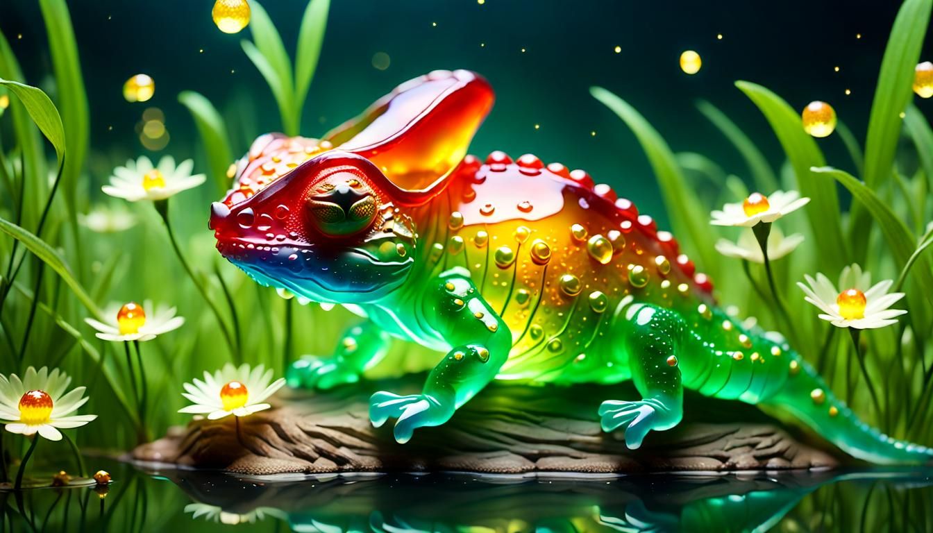 Jellymeleon lizard  by @proofman