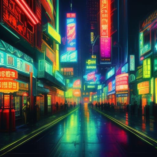 Neon lights - AI Generated Artwork - NightCafe Creator