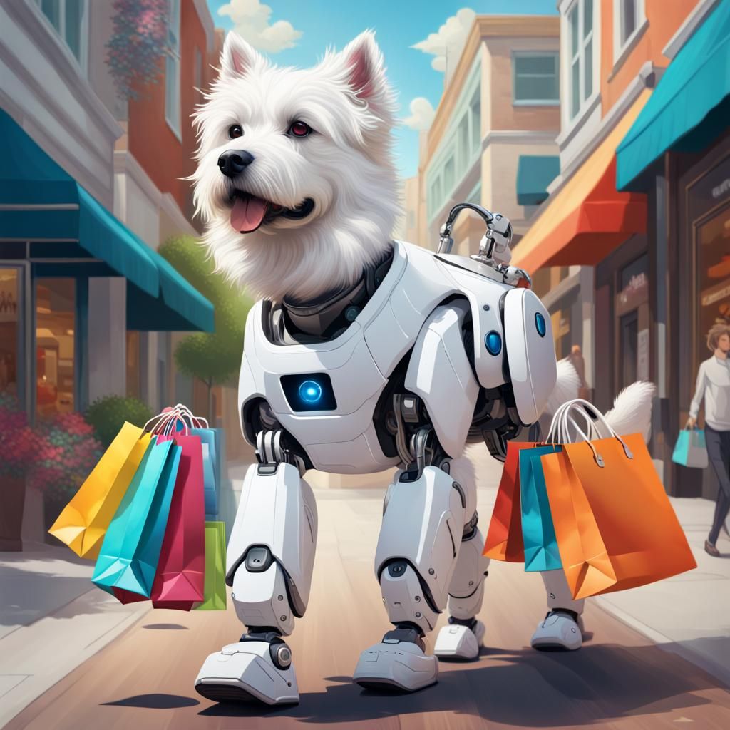 Furry robot sales dog