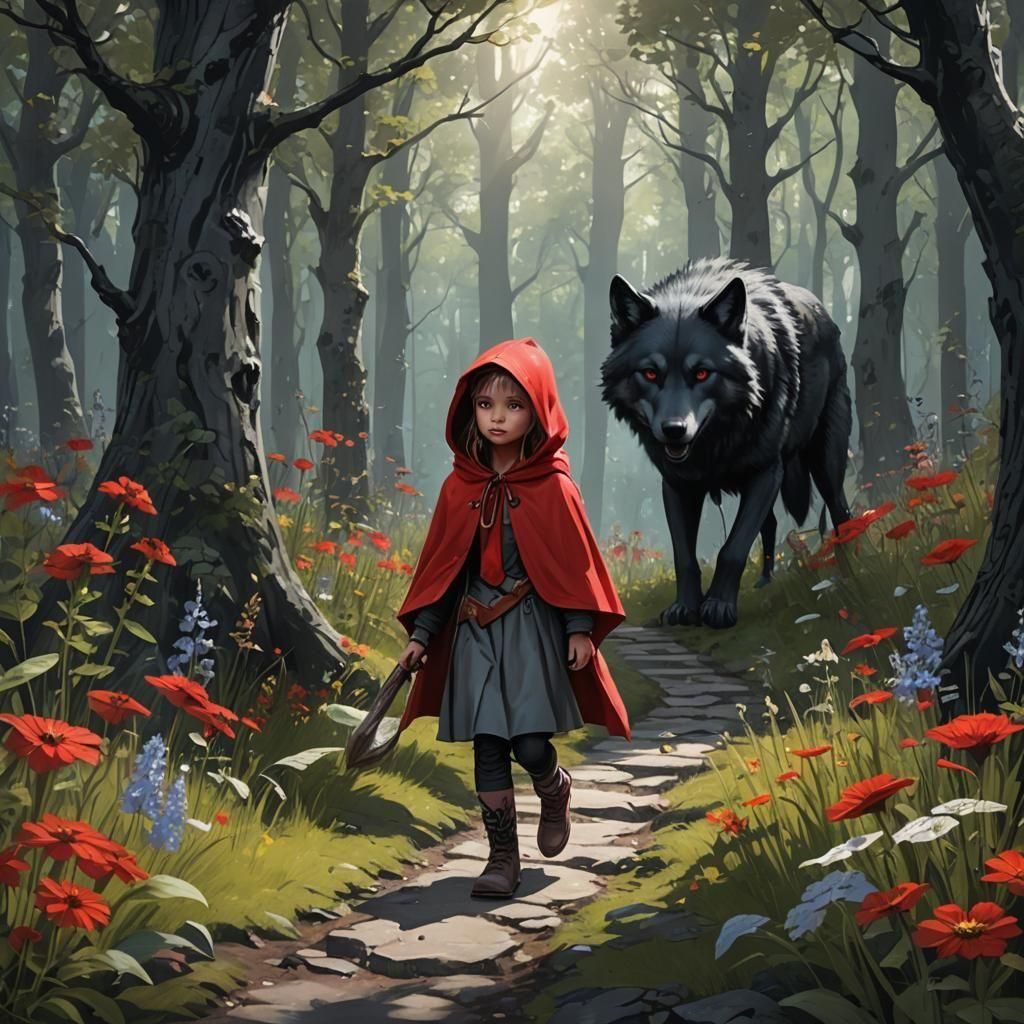 little Red Riding Hood and the Wolf  by @Ithil