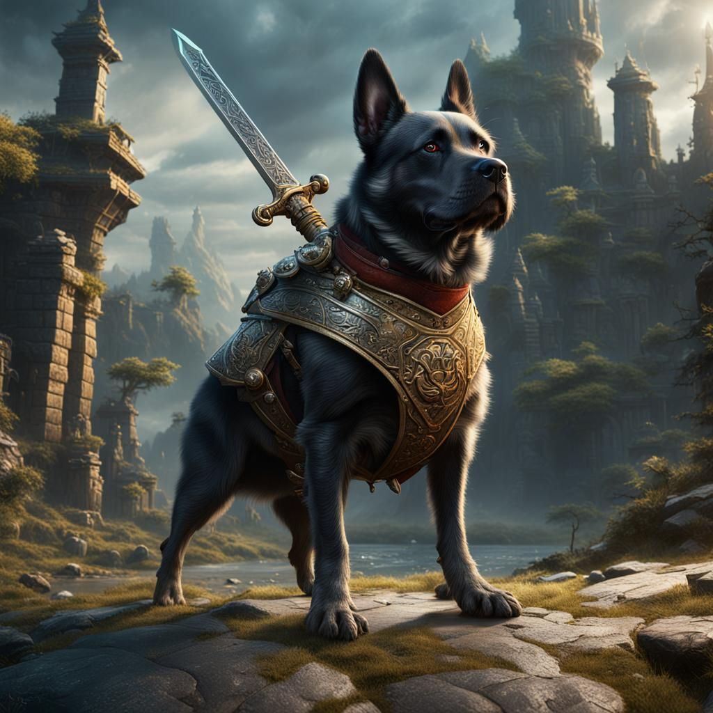 dog with sword