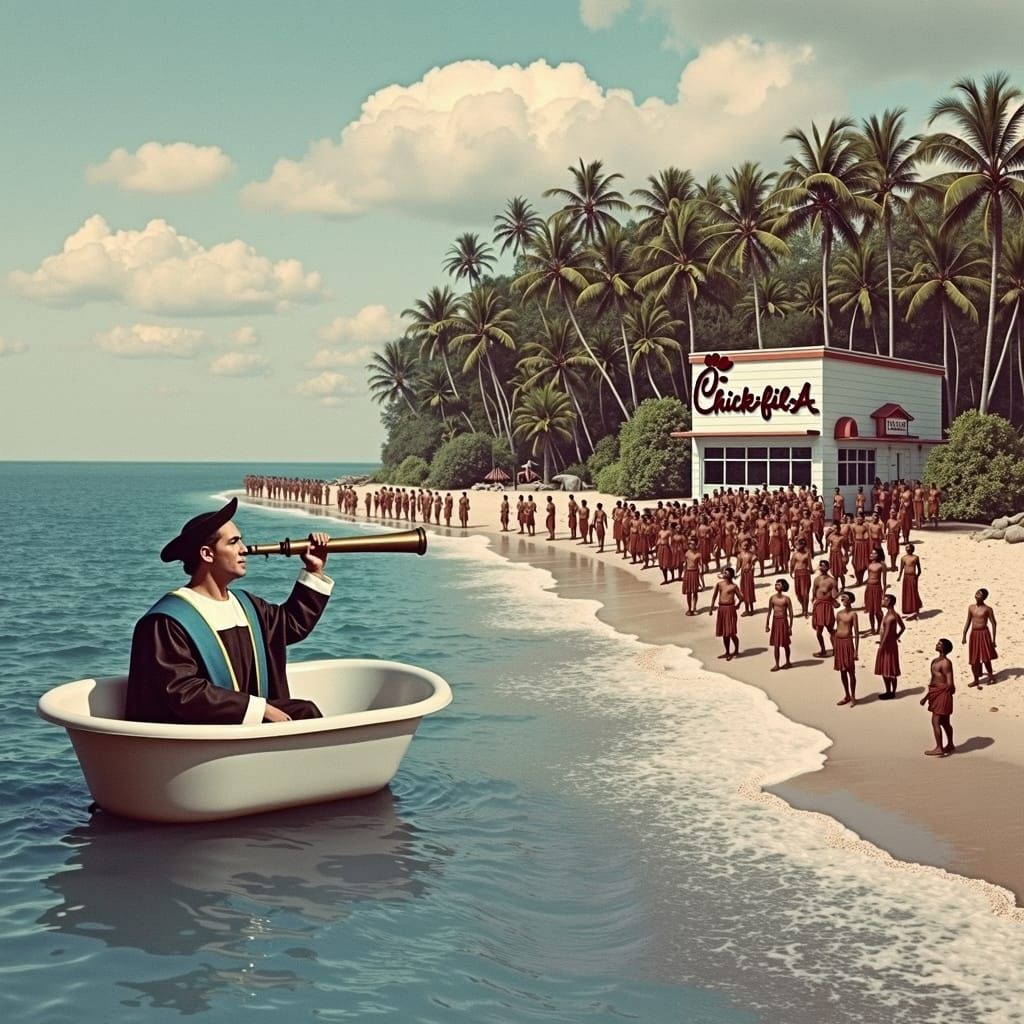 Christopher Columbus thinks to himself: "I might be too late..."