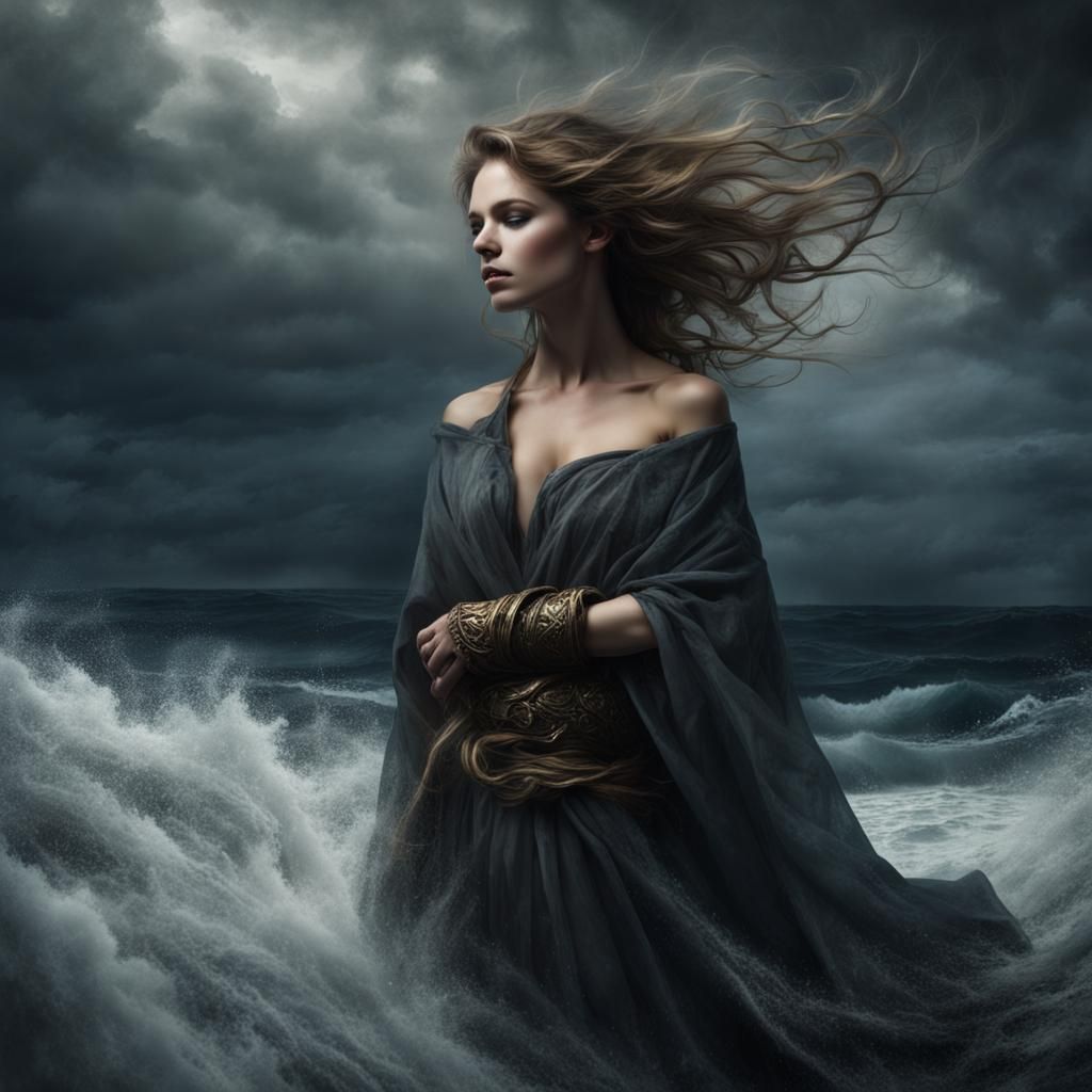 A tempest within, a stormy sea, She battles shadows, sets he...