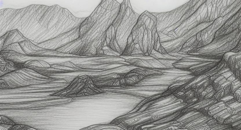 detailed drawing landscape