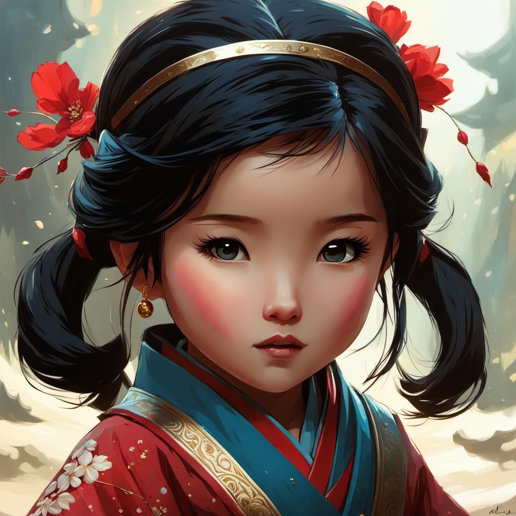 Adorable Asian girl - AI Generated Artwork - NightCafe Creator