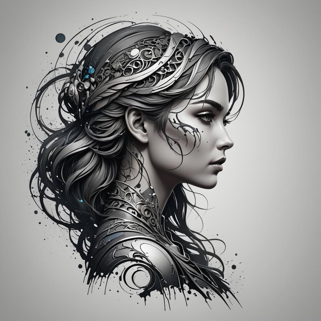 Portrait of a female in profile  by @Marcos