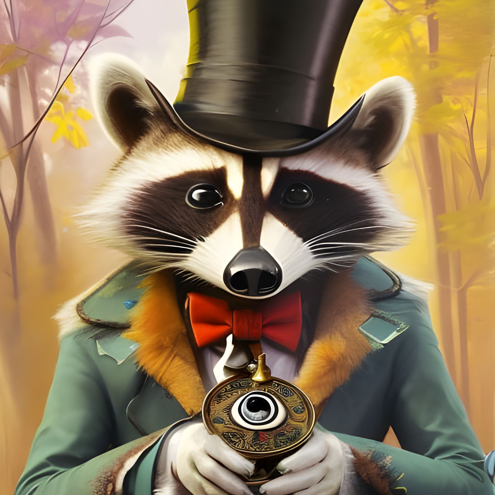 Fancy Raccoon  by @OmegaDark97