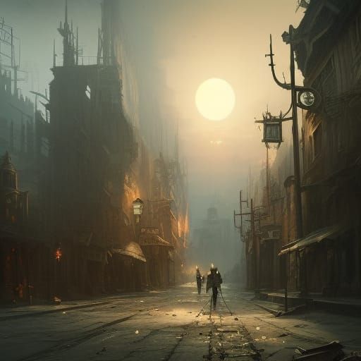 Dark Fantasy Ghost Town - Ai Generated Artwork - Nightcafe Creator