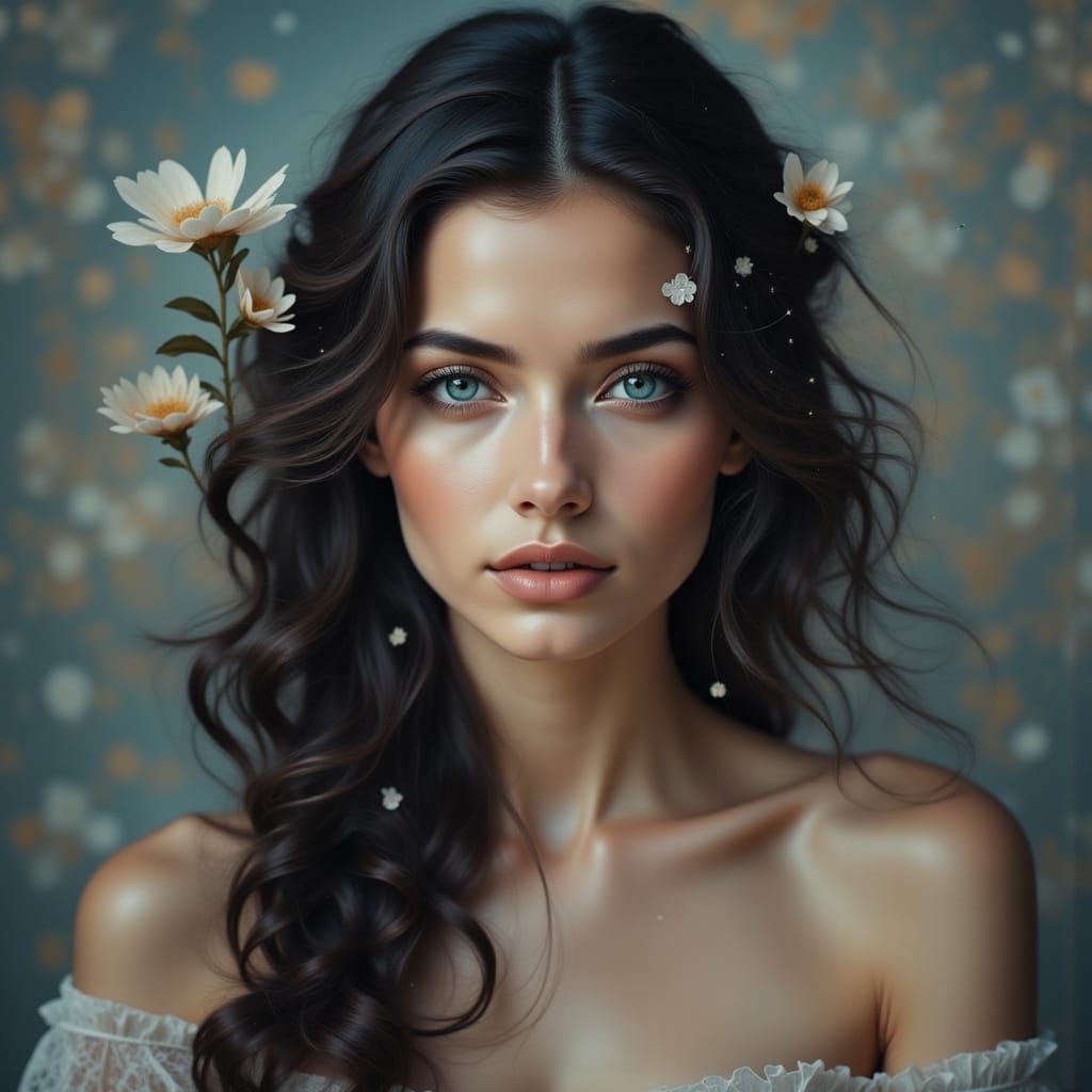 Beautiful Woman in Double Exposure with Vintage Cityscape