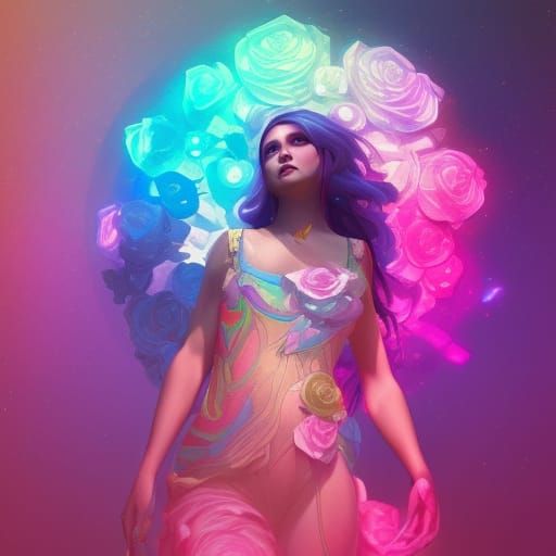 Prismatic Rose, Neon Rainbow, Princess Rainbow Alt Girl