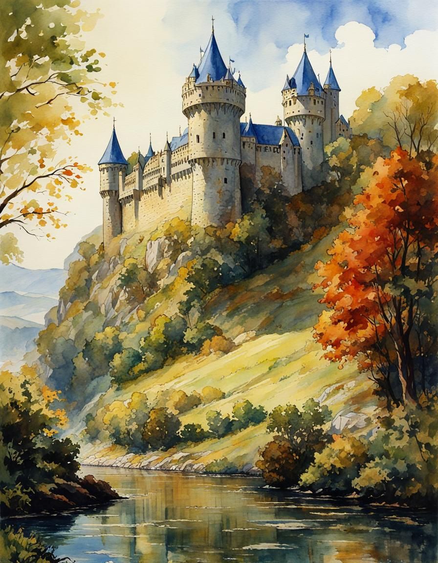 Castle on the hill  by @Robot Librarian