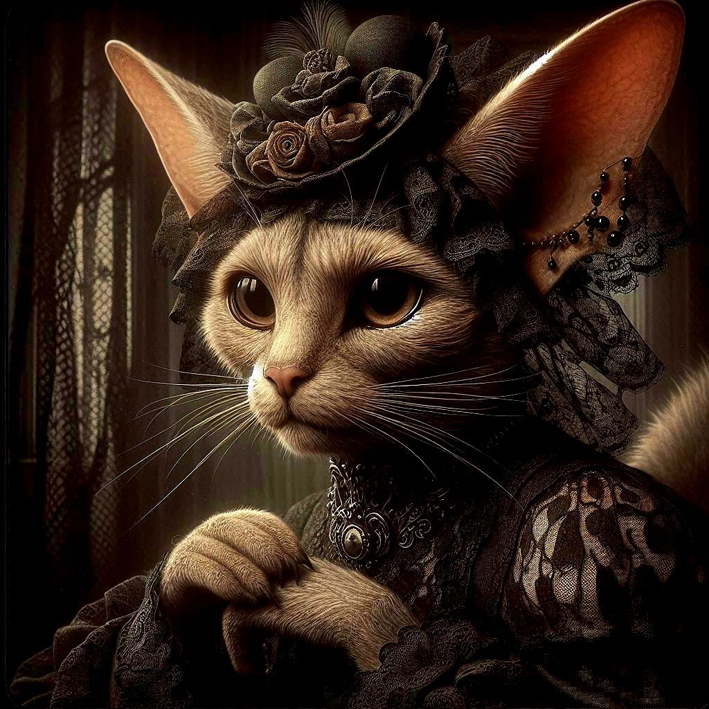 Cat bride. Gothic