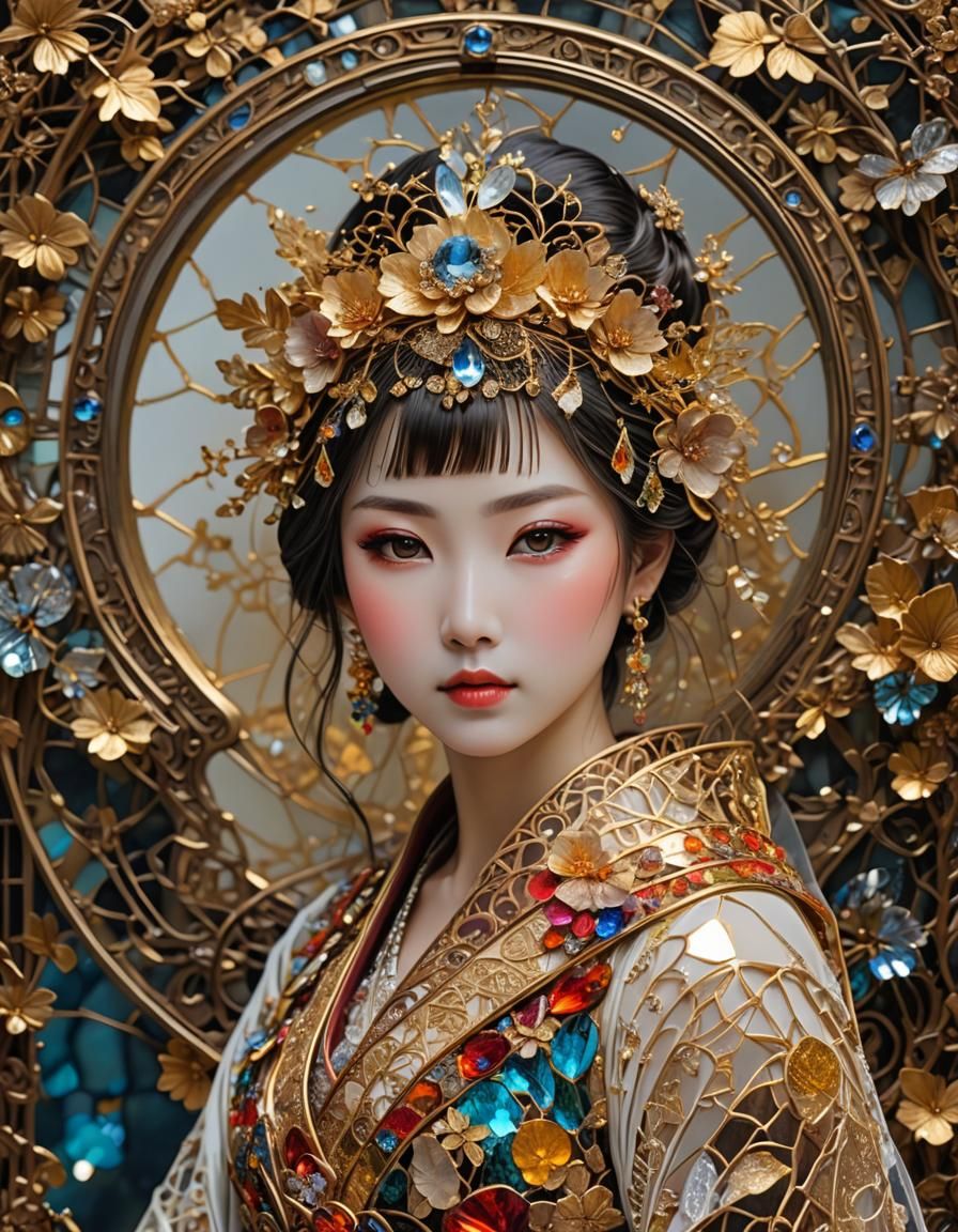 Geisha in Gold  by @Typhooncat