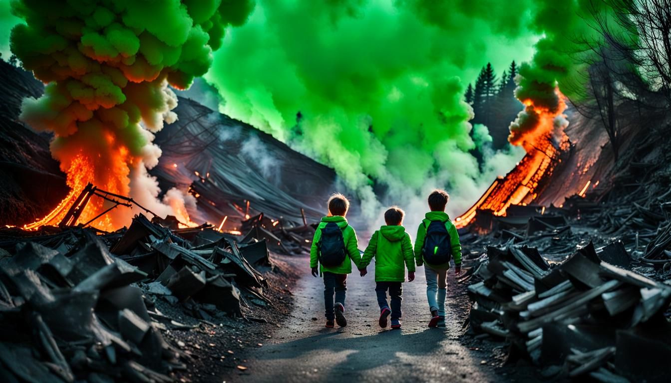 A smokey landscape of molten hot magma, just another day