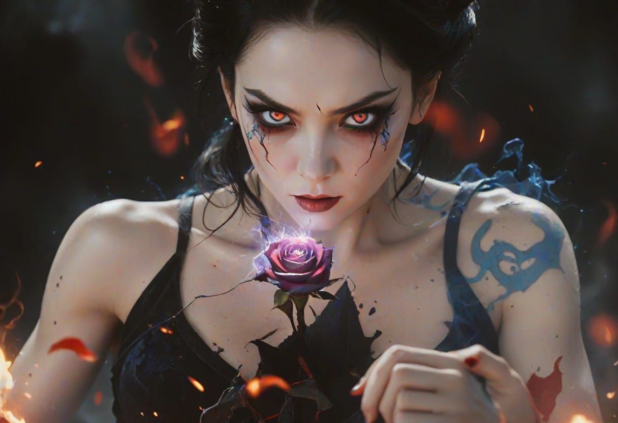  Cosmic fantasy art. Medium shot. A cosmic hero stands amidst dimensional destruction. Jagged cracks in reality reveal the void, shattered f...