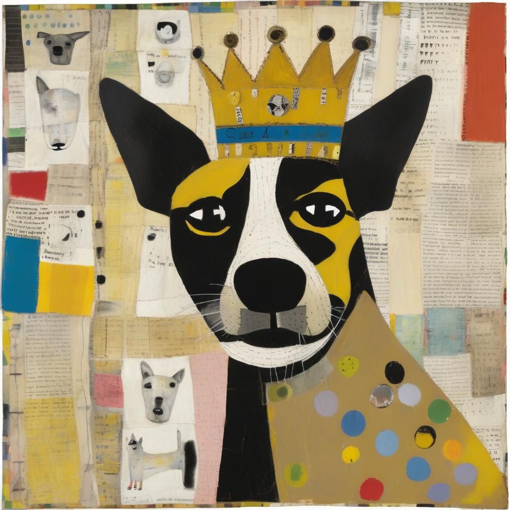 Dog wearing a crown.