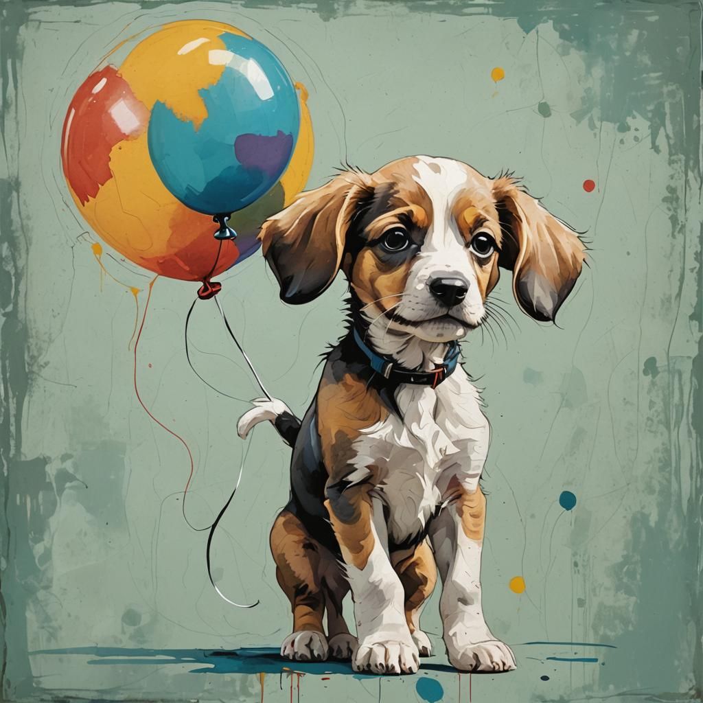 puppy & balloon