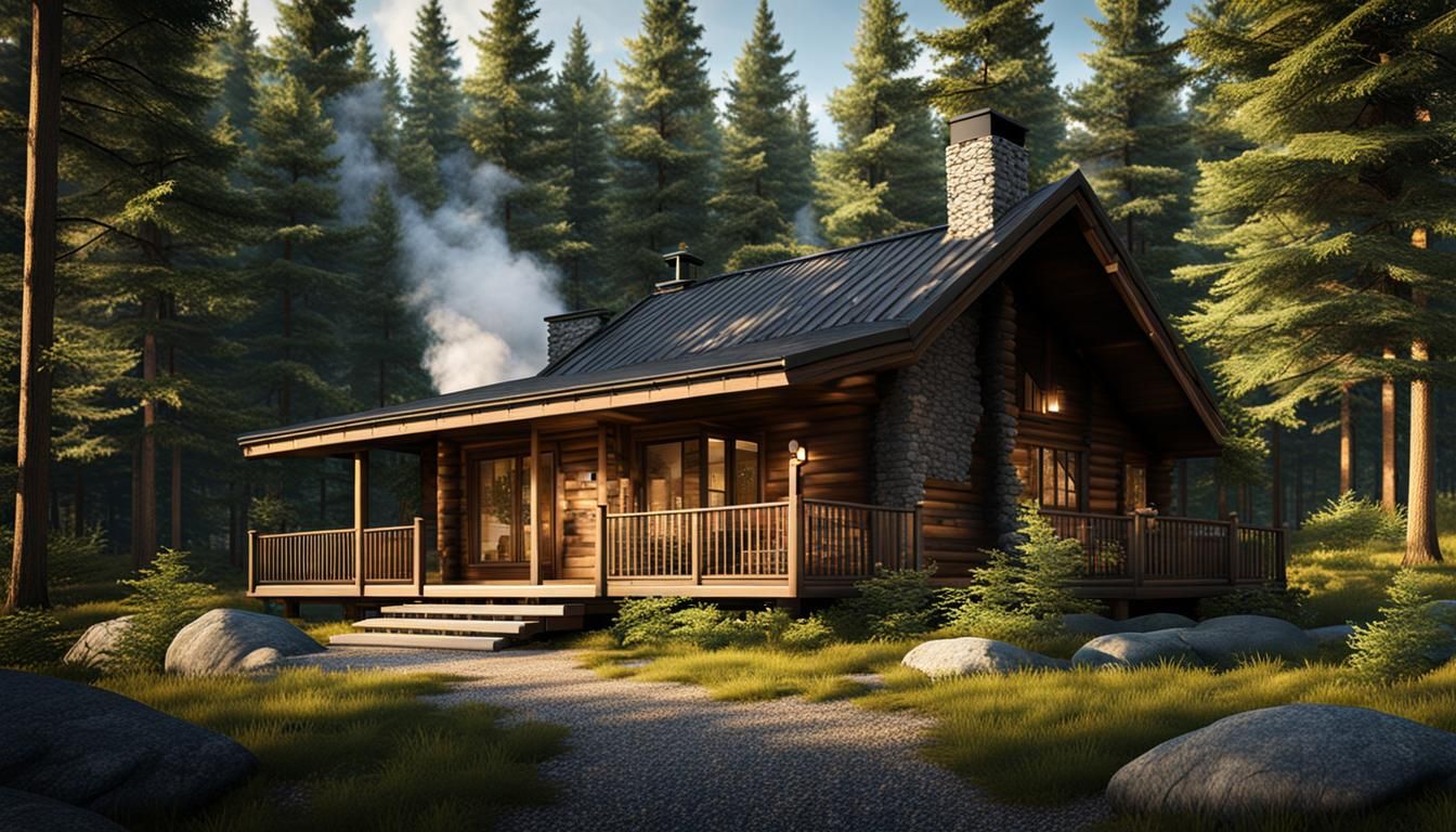 Lonely cabin in the forest