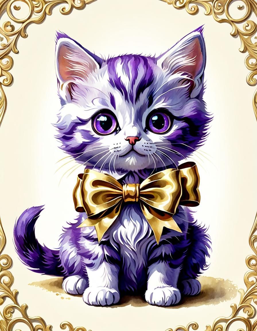 Greeting Card Kitten - Ai Generated Artwork - Nightcafe Creator