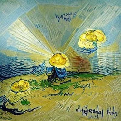 Hydrogen bomb sunshine rays Van Gogh