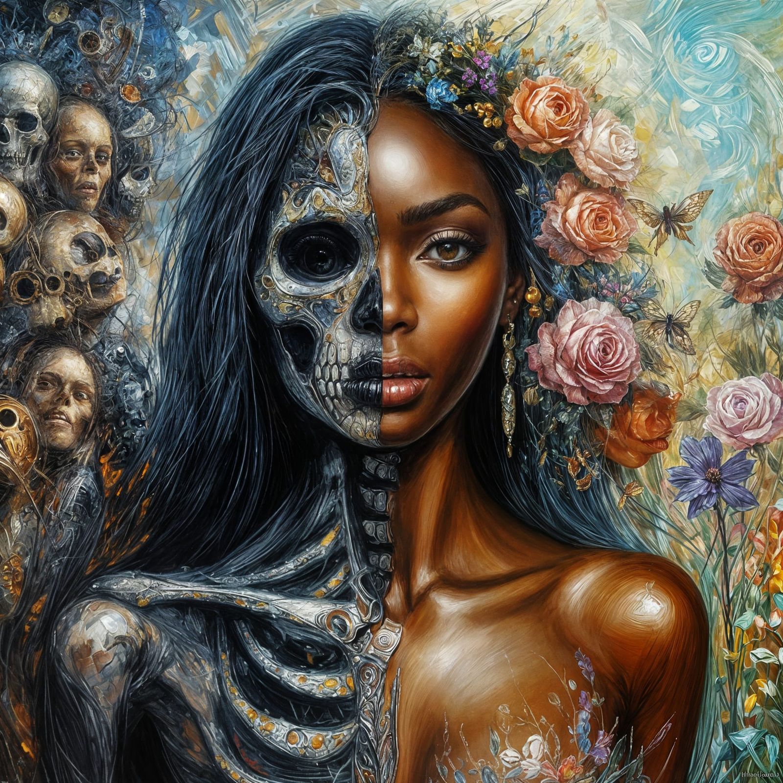 One side is Life, the other side is Death . They both inhabit the same person