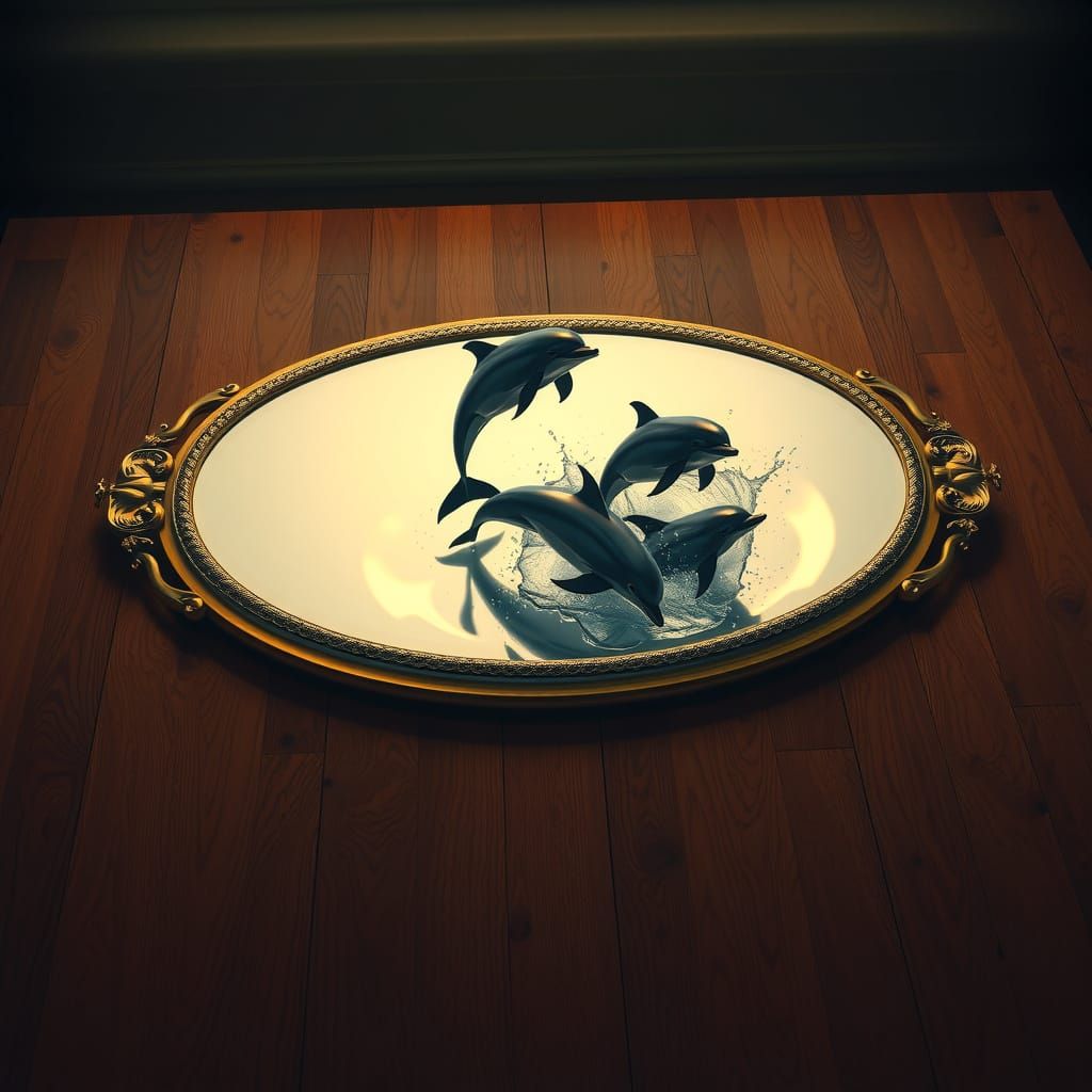  oval mirror lying on the table