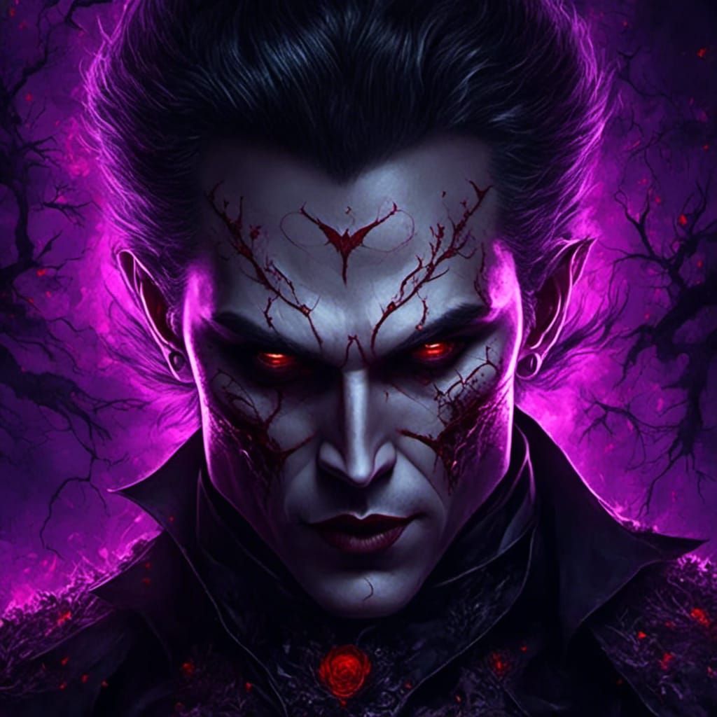 The Purple Vampire Lord - Ai Generated Artwork - Nightcafe Creator