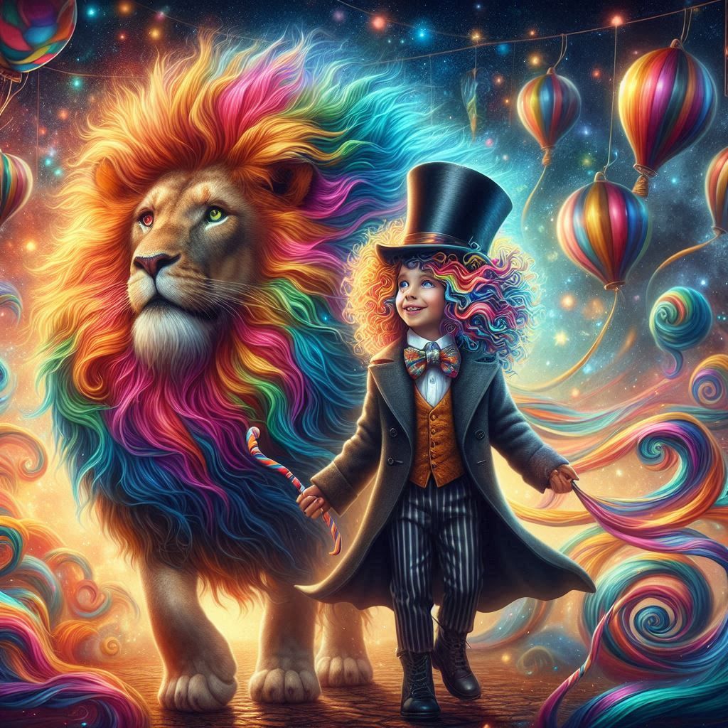 The Fiery Lion and the young boy