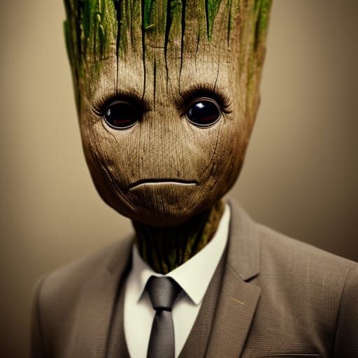 I am Groot in a suit