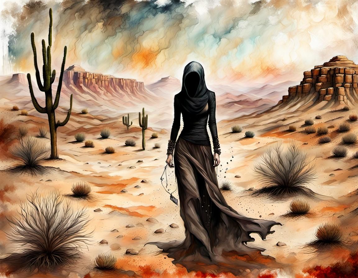 Wraith Tormented, desert Drought, Spectral Texture, Grunge style by Helen Cottle  by @Hugo Raul