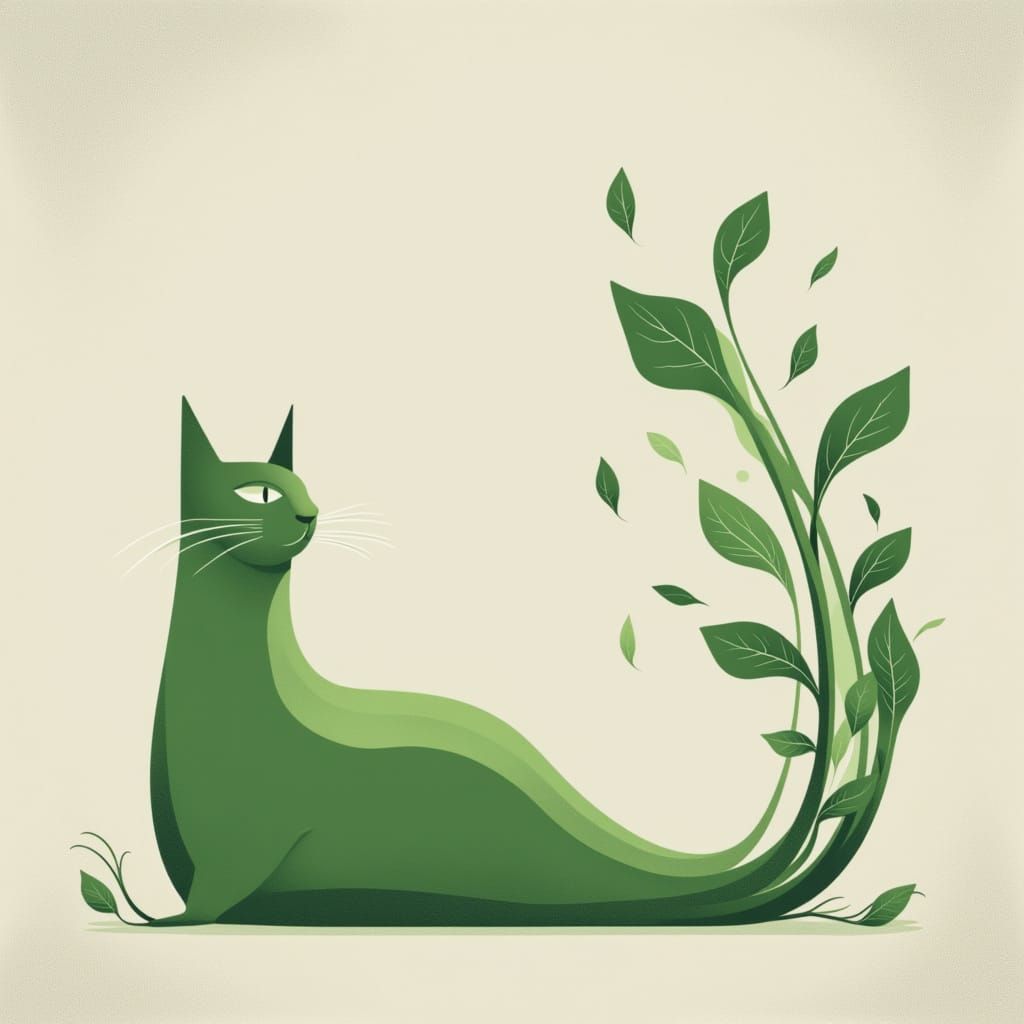Abstract minimalist cat slug spinach <lora:CSS2Flux:1.0>
