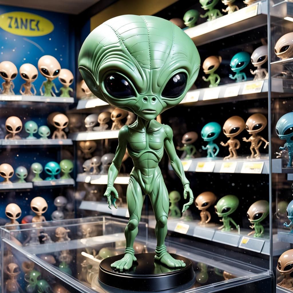 Bobblehead of alien - AI Generated Artwork - NightCafe Creator