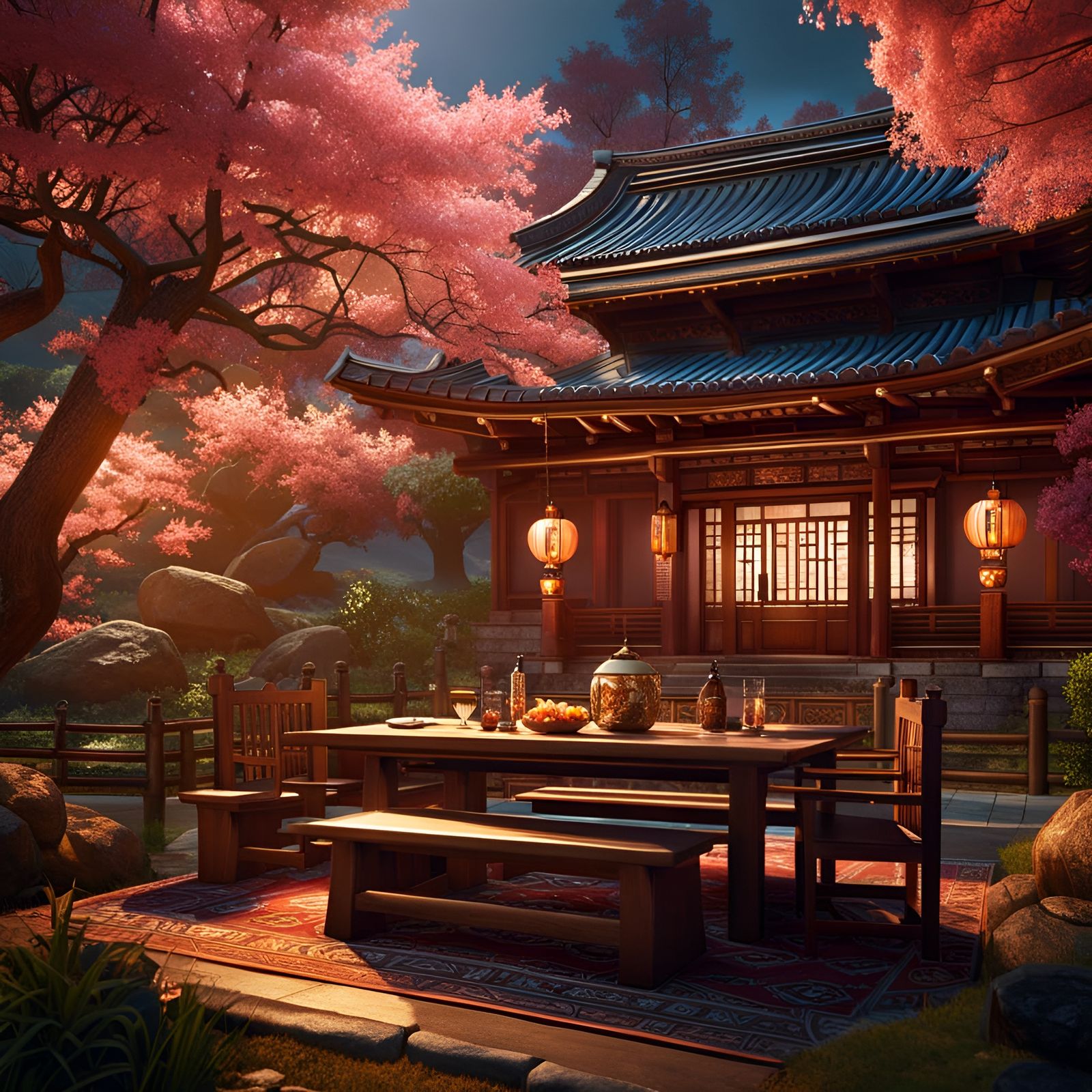 Family home in Japan at tea time  by @Queen Of Denial